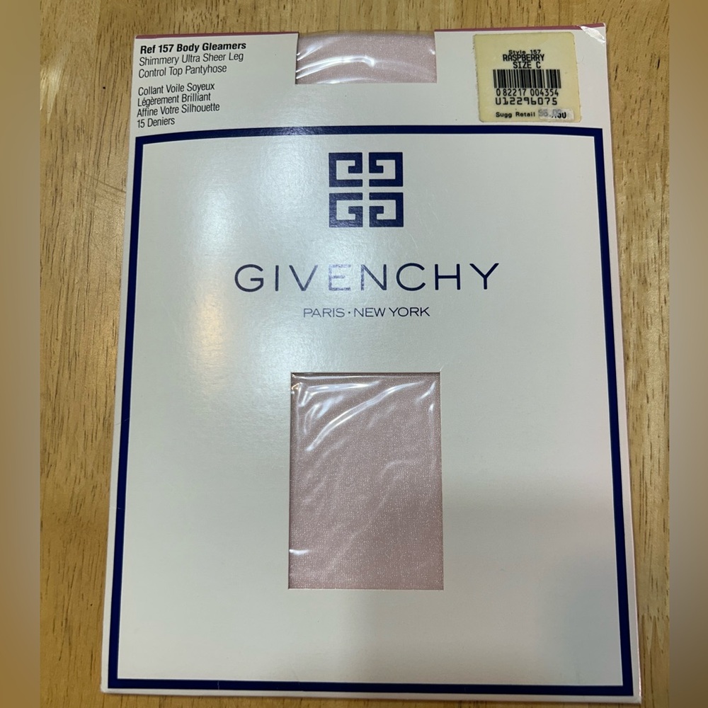 Vintage Givenchy “Body Gleamers” Shimmery Hose NEW size 3 Sheer Raspberry